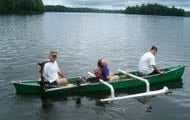 PVC tubing added to boat for buoyancy and stability