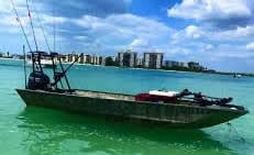 fishing in ocean on Jon boat