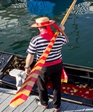 gondolier with oar