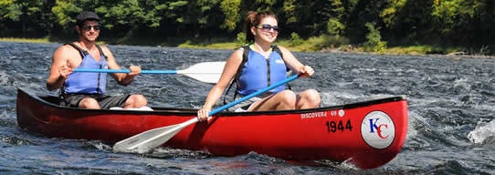 Canoe in choppy water