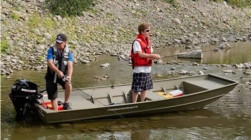 Jon boat in very shallow water