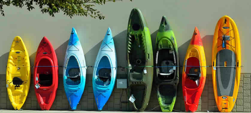 Different types of kayaks