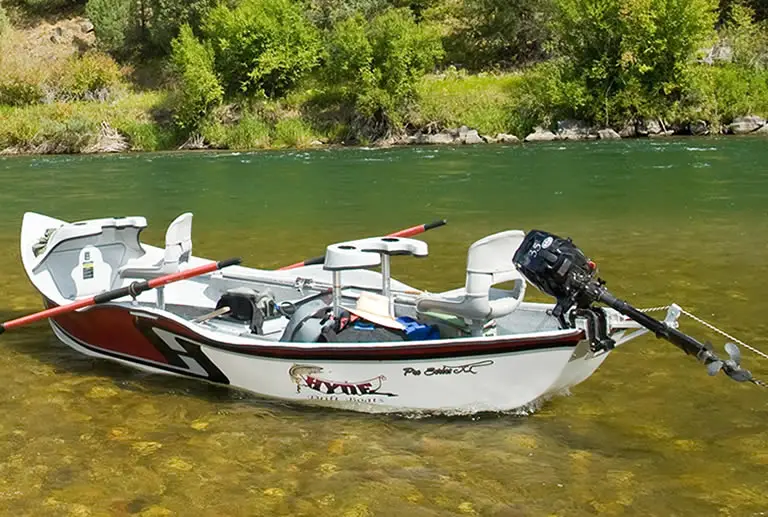 Drift boat with trolling motor mounted