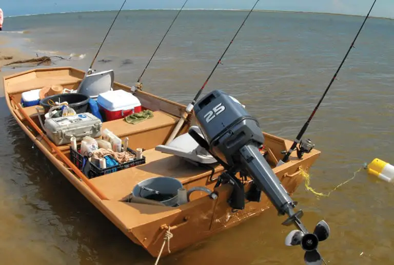 Jon boat set up for fishing