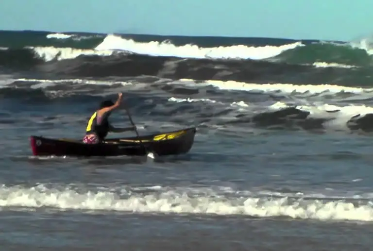 canoe in the ocean