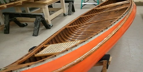 spray rails outfitted on canoe