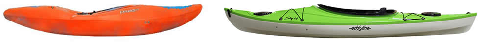 Whitewater kayak compared to recreational kayak