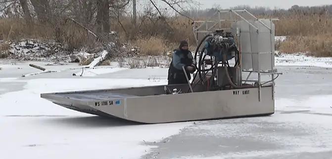 Airboat on ice