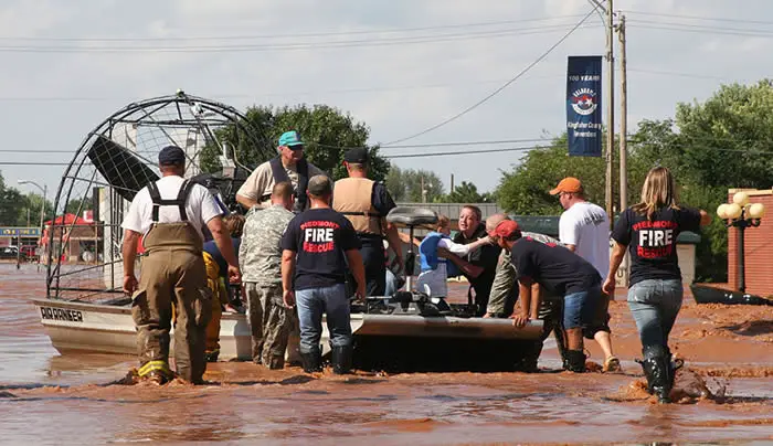 First responders using airboat