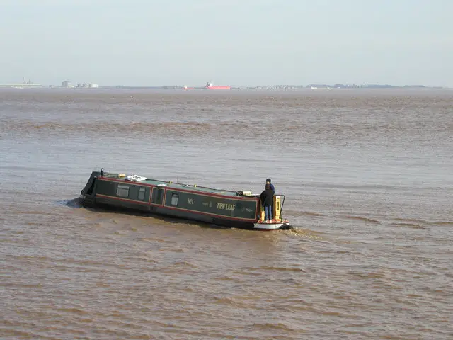 Narrowboat canal boat at sea