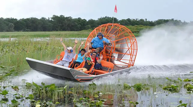 Speeding airboat