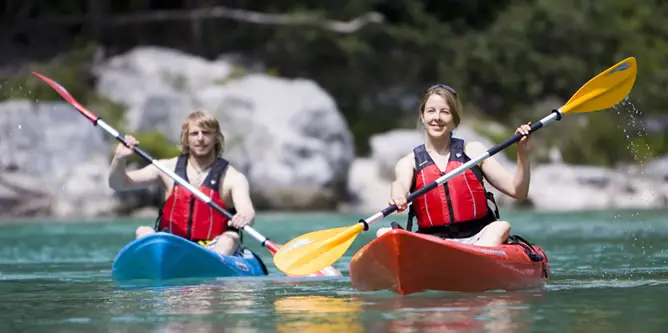 Beginner kayakers