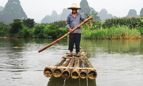 Bamboo raft