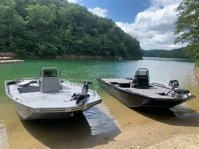 Boats in shallow water