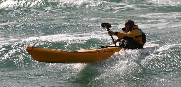 Kayaking in ocean swell