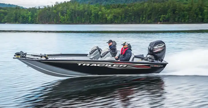 Bass boat on plane