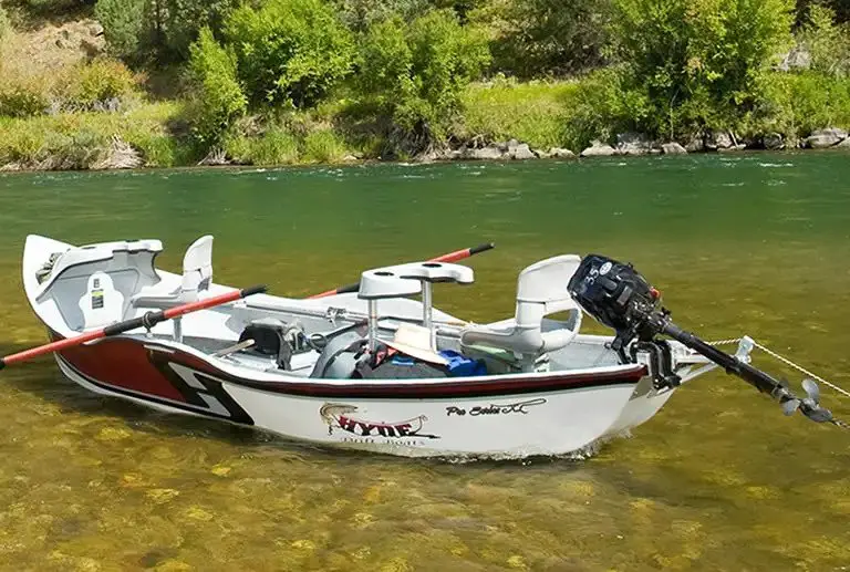 Aluminum drift boat with motor