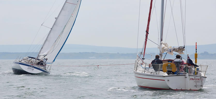 Towing a boat on water