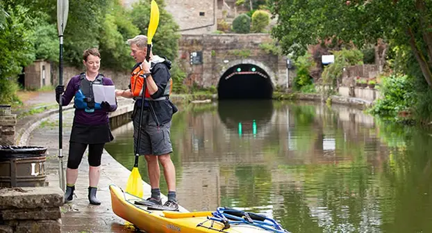 preparing for a canal kayaking trip