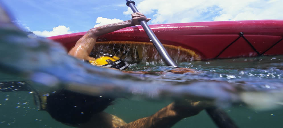 Kayak tipping over